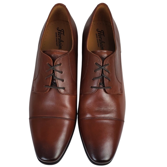 New Florsheim 11.5 D Postino cap toe oxford shoes cognac leather preppy academia main image 6